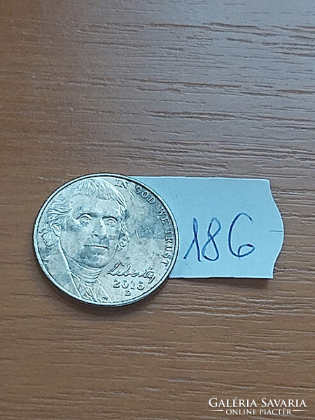 USA 5 cents 2016 d, jefferson 186.