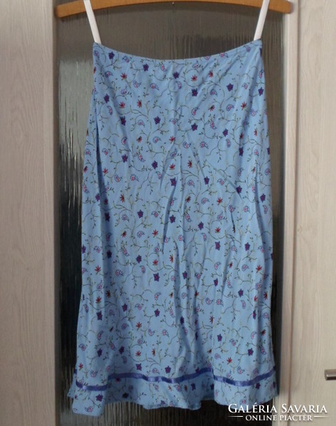 Women's summer skirt 1.: Blue, floral (essentials)