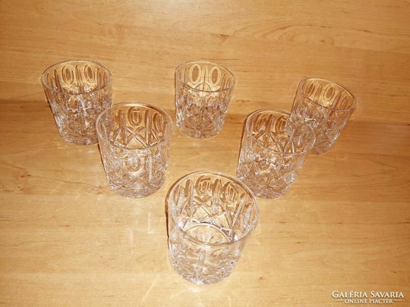 Set of crystal glass glasses, 6 in one - height 7.2 cm, diam. 7 cm (12/k)