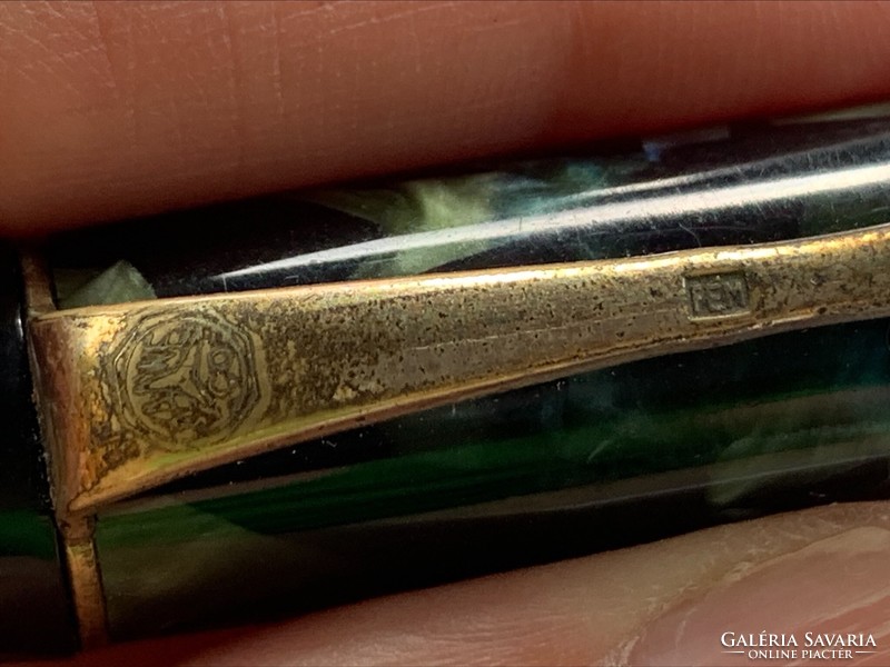 Helios transparent retro fountain pen 14 k. With a golden tip
