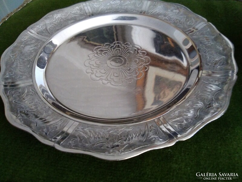 Thickly silver-plated sugar bowl and bowl with beautiful goldsmith work, together!