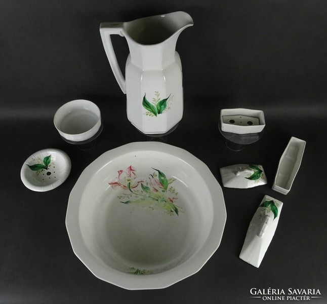 1N289 antique flawless 5-piece porcelain wash basin set
