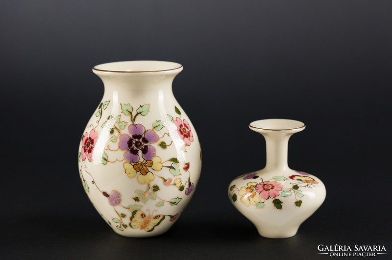 Zsolnay porcelain butterfly vases, 2 pieces.