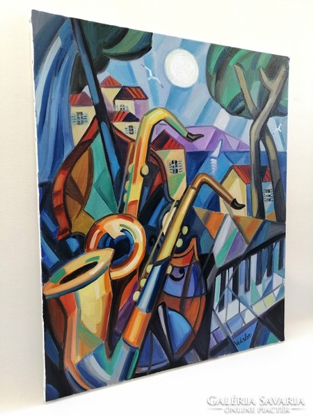 Matin du musicien- Samuel Veksler (1966) A zenész reggele-60x73