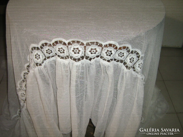 Beautiful vintage floral lace and ruffled curtains