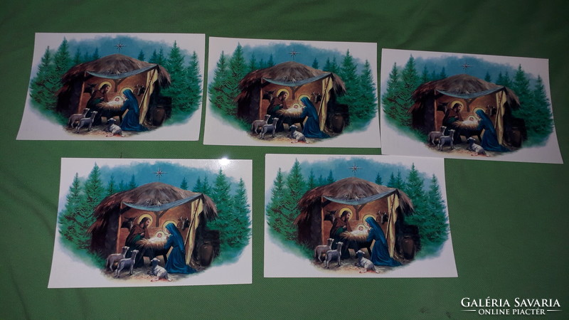 Retro színes keresztény postatiszta karácsonyi képeslapapok 5 db EGYBEN a képek szerint  13.