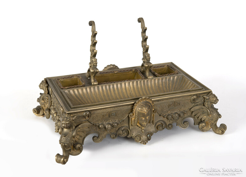 Empire stílusú aranyozott bronz íróasztal szett