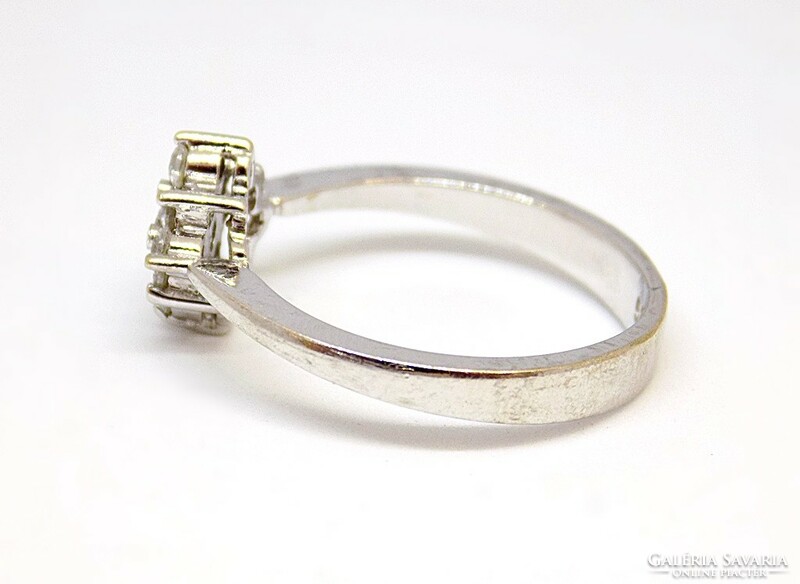 Fehér arany köves gyűrű (ZAL-Au114978)