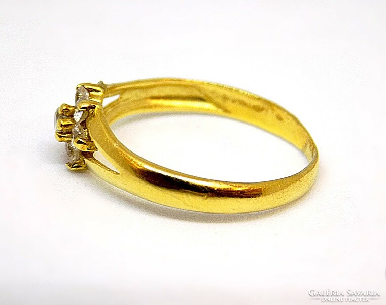 Virágos köves arany gyűrű (ZAL-Au115731)