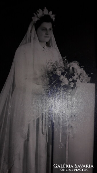 Antik cca.1930.Menyasszony fotó GERGICH ANTAL FOTÓ SZABADKA fotó képeslap a képek szerint