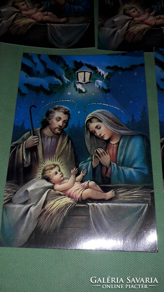 Retro színes keresztény postatiszta karácsonyi képeslapapok 5 db EGYBEN a képek szerint  11.
