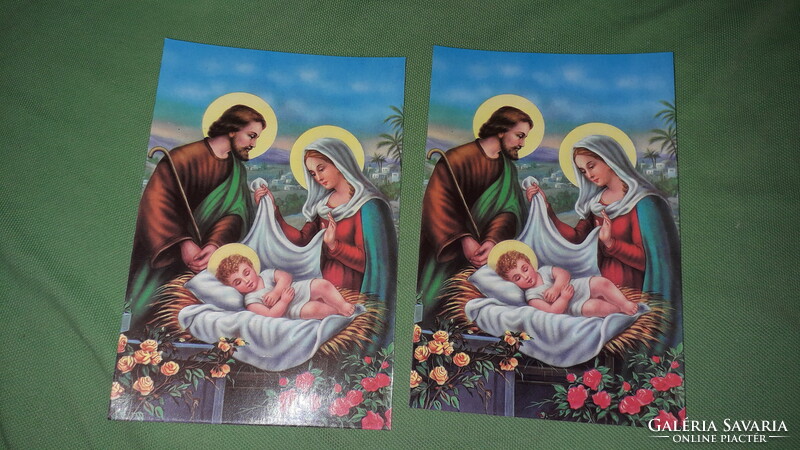 Retro színes keresztény postatiszta karácsonyi képeslapapok 2 db EGYBEN a képek szerint  14.