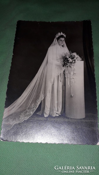 Antik cca.1930.Menyasszony fotó GERGICH ANTAL FOTÓ SZABADKA fotó képeslap a képek szerint