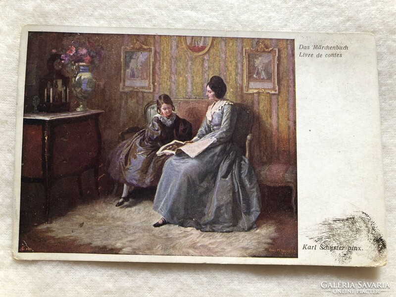 Antik, régi romantikus képeslap -  1917                              -6.