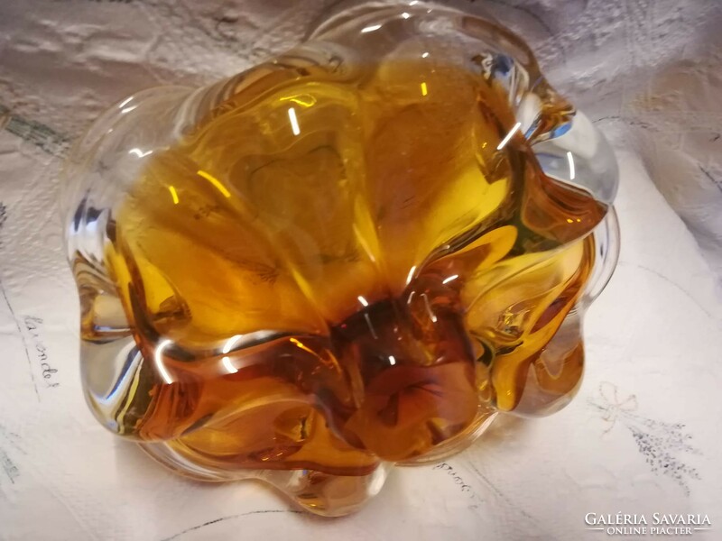 Thick-walled glass bowl /design by josef hospodka/