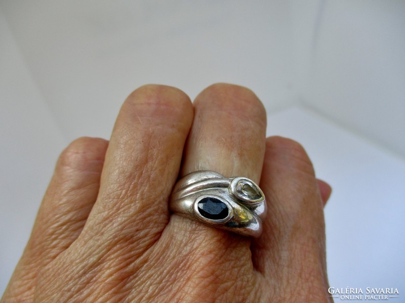 A special silver ring with a real beautiful sapphire