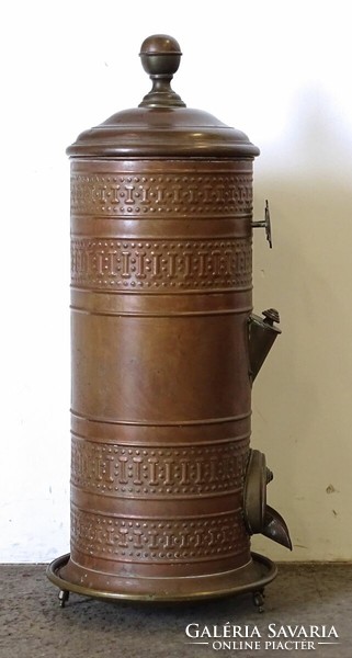 1N327 Antik FÉMLEMEZIPAR szatócsbolti nagyméretű réz kávé tároló adagoló 98 cm