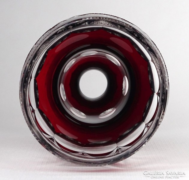 1N335 Régi bordó üveg pohár 16.5 cm