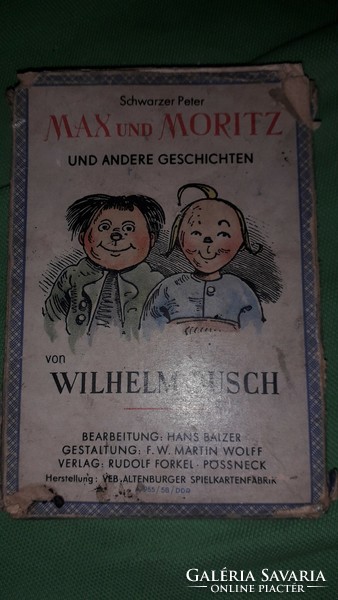Antique wilhelm busch - max and móric black péter playing card rarity according to the pictures
