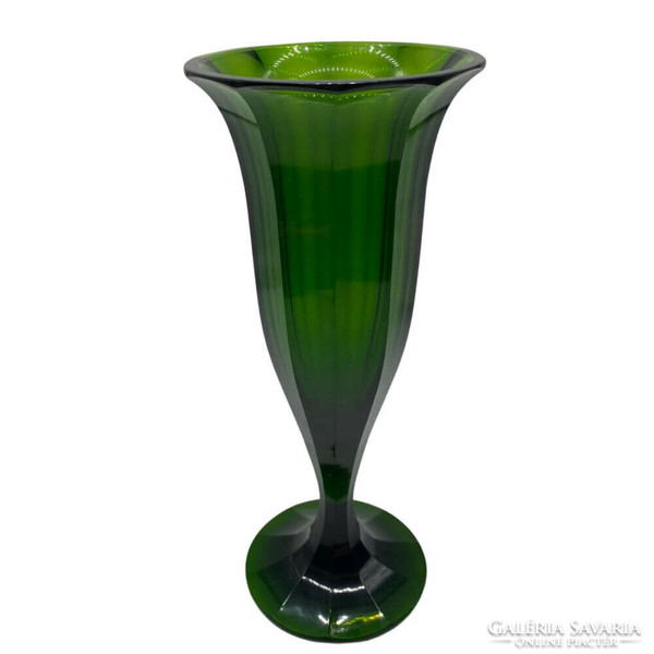 Moser bohemian green glass vase - m1420