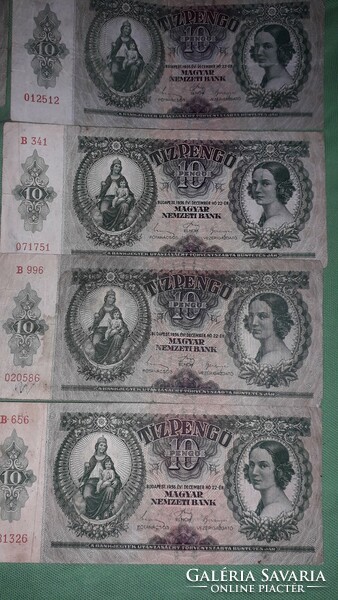 12/26/1936 Hungarian paper in antique circulation, 10 sheets of 8 pieces as shown in the pictures