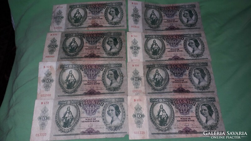 12/26/1936 Hungarian paper in antique circulation, 10 sheets of 8 pieces as shown in the pictures