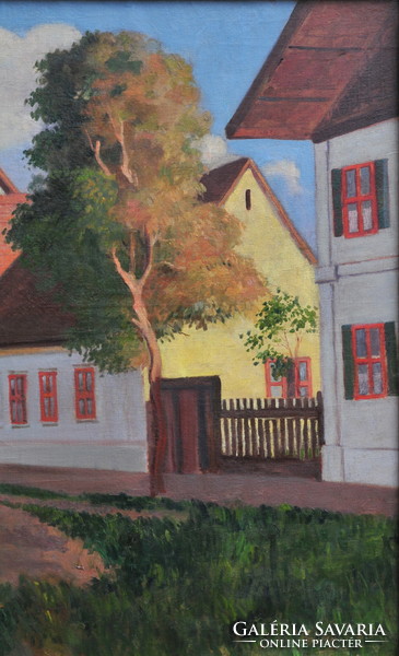 Attributed to Endre Frecskay (1875-1919): street view of the Alföld
