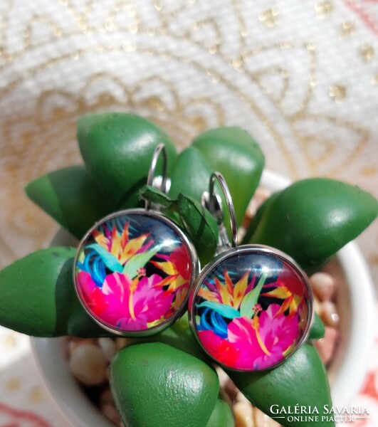 Colorful flowers earrings