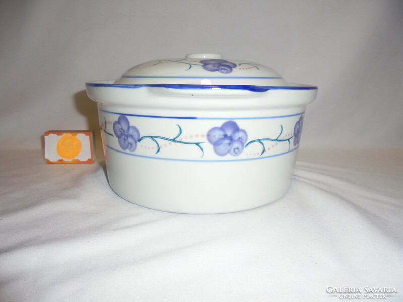 Vintage floral ceramic baking dish with lid