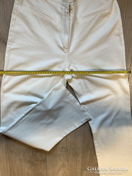 Fehér elasztikus nyári trapéz nadrág