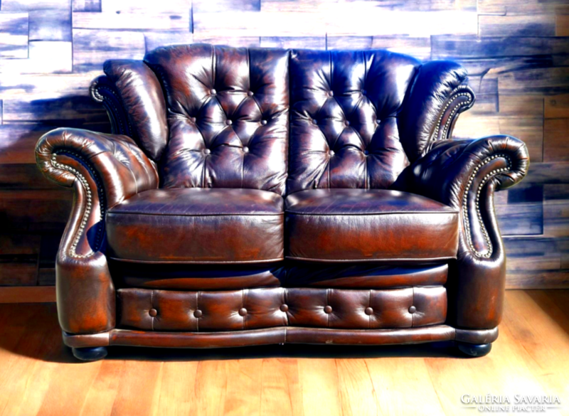 A716 original English chesterfield leather sofa