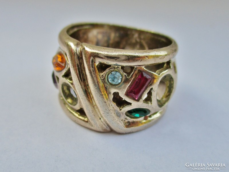 Special handmade silver ring with beautiful stones