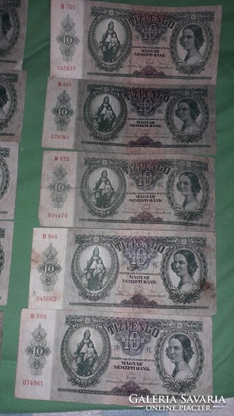 12/26/1936 Hungarian paper in antique circulation, 10 sheets, 10 pieces as shown in the pictures