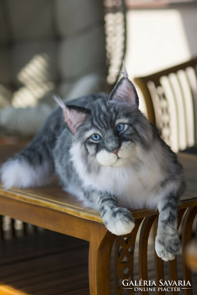 Lifelike large Maine Coon cat plush to order, artistic cat plush toy