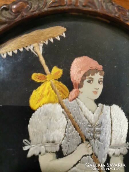 Antique embroidered silk picture negotiable!!!!!