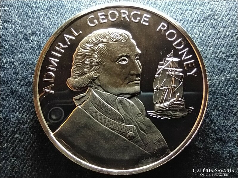 Jamaica George Rodney tengernagy .925 ezüst 10 Dollár 1977 FM PP (id61619)