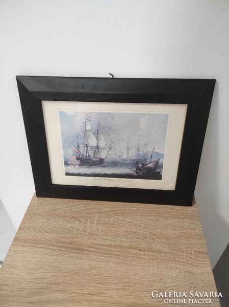 Print depicting French warships