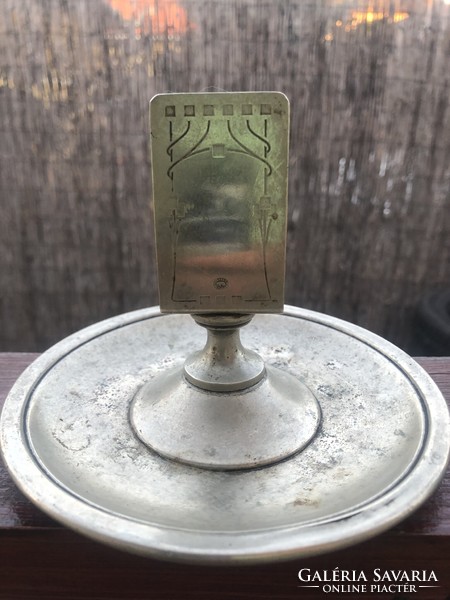 Antique marked Art Nouveau ashtray with match holder.