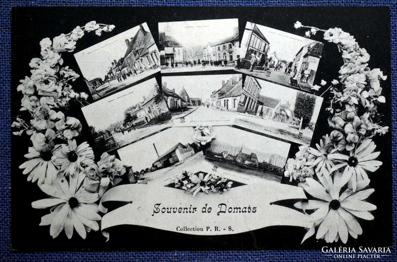 Domats - antique French city photo postcard, mosaic sheet