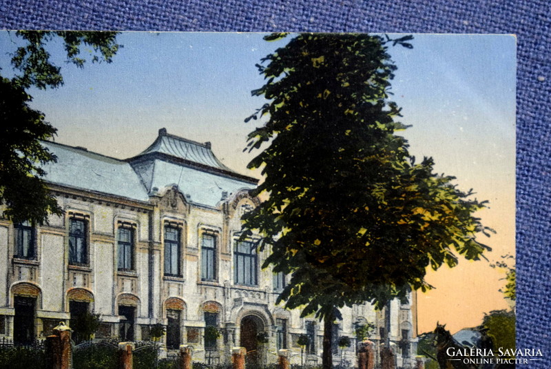 Magyaróvár . Áll polg leány iskola  - színezett  fotó képeslap  1915