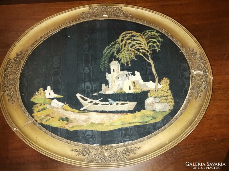 Large antique silk picture embroidered negotiable!!!!!