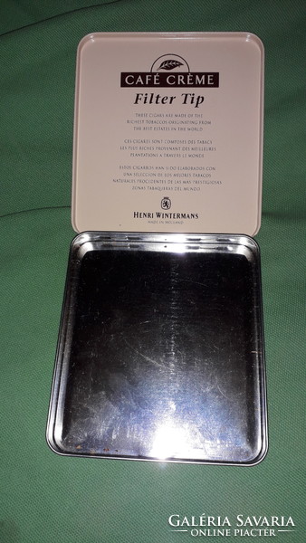 Retro HENRY WINTERMANN fém lemez kávékrém aromás szivarkás doboz 10 x 10 cm a képek szerint