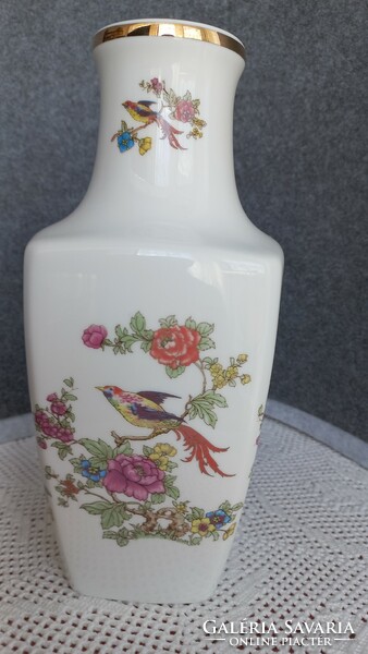 Large raven bird of paradise rectangular vase, 24.5 cm, marked, flawless, numbered