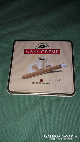 Old henry wintermann metal plate coffee cream aromatic cigar box 9 x 9 cm as shown in the pictures