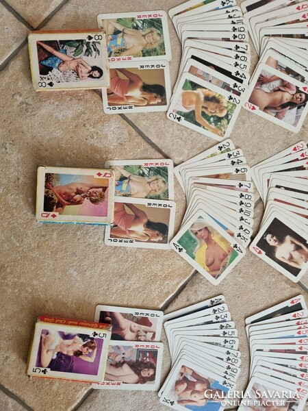 3 decks of cards female nude pictures girly pin up deck rummy bridge