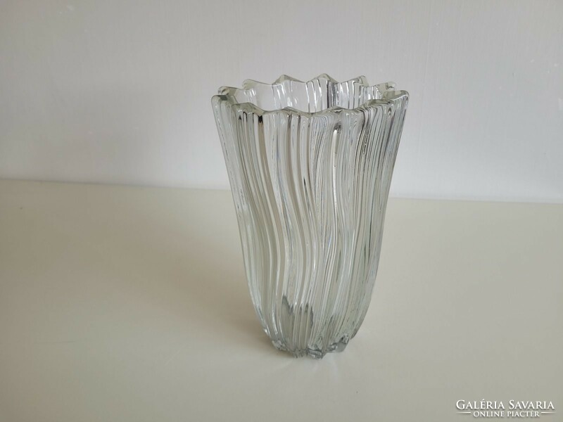 Old glass vase thick-walled art deco style vase 23.5 Cm