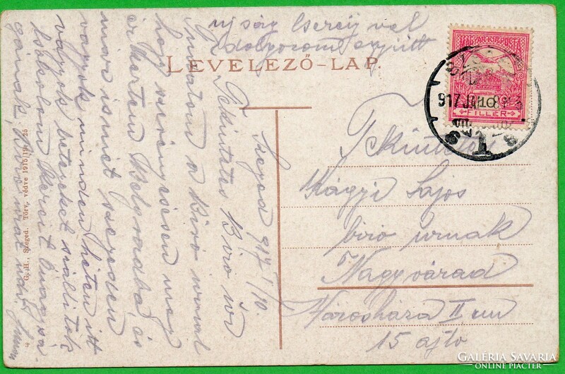 C - 021 Futott magyar képeslap   Szeged  1917