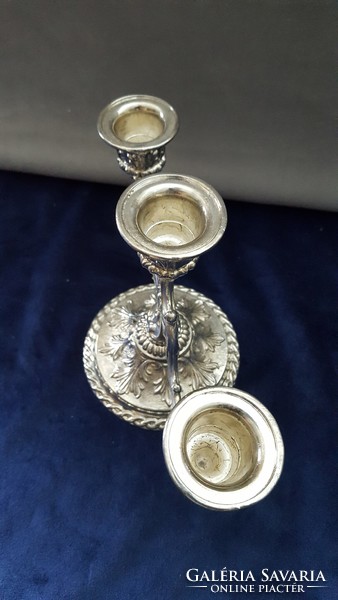 3-branch Art Nouveau silver-plated candle holder 14 cm in beautiful condition!
