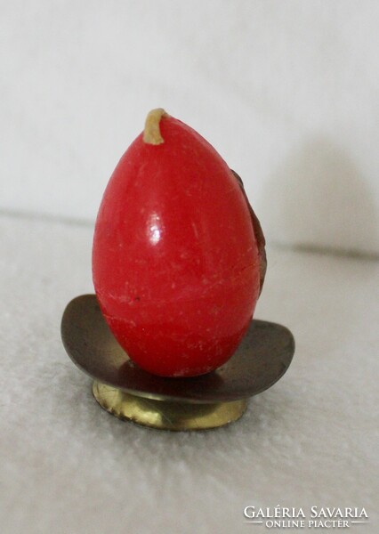 Miniature copper candle holder with candle