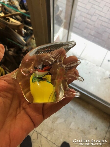 Muránói üveg hal, papirnehezék, 10 cm-es magasságú.